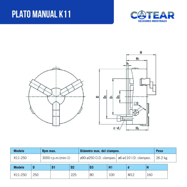 PLATO MANUAL 10" COMPLETO - Imagen 2